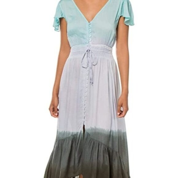 Boho Me Ombre High Low Ruffle Hem Open Back Maxi Dress - Picture 1 of 6